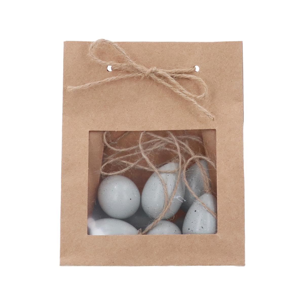 Gisela Graham Speckled Eggs in Kraft Gift Bag – Decorative Easter Eggs with Twine – Rustic Spring Home & Table Décor