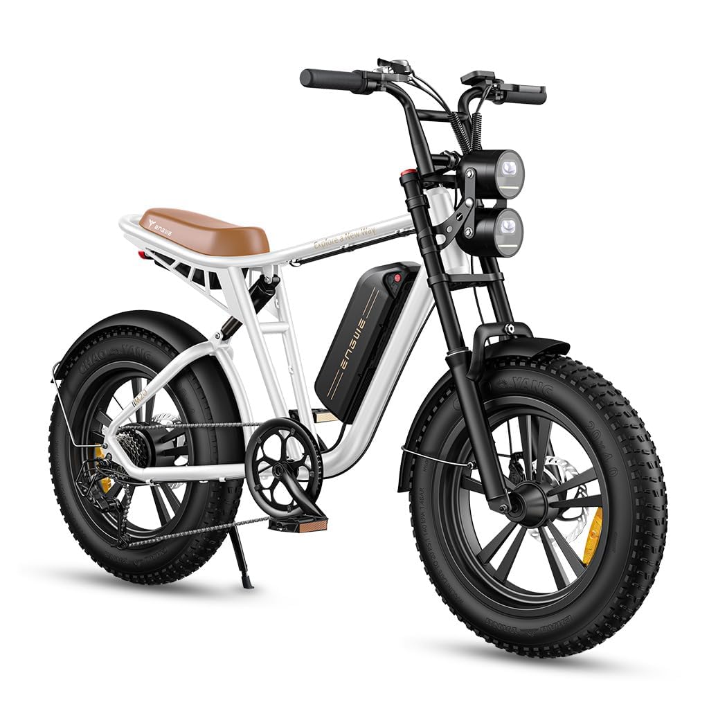 ENGWE M20 Herren E-Bike, 48V 26/13Ah, Abnehmbarer Akku mit Einer Reichweite bis zu 150KM, 250W Motor, 20" × 4,0" Breite Reifen, Doppel-Federung, Zwei Scheinwerfer, Offroad Elektrofahrrad
