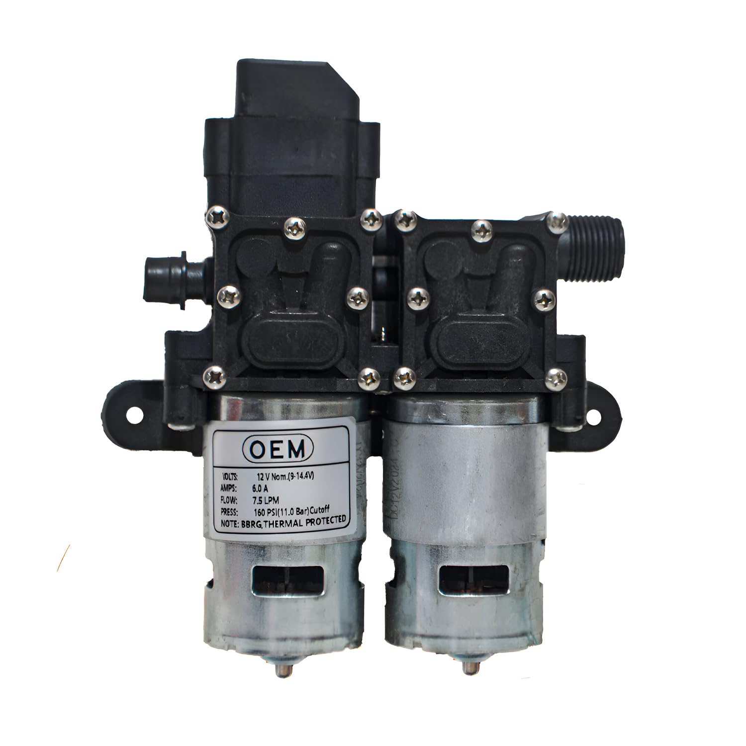 OEM 12V Double Motor Diaphragm Water Pump | 8 LPM High Flow Rate | High Pressure Copper Winding Motor | Auto Cut-Off Agricultural & Sprayer Pump