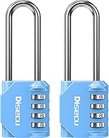 Vista 19 de Paquete de 2 candados de combinación disecu con grillete de 2.6 pulgadas de largo, 4 dígitos, impermeables al aire libre para casillero de gimnasio