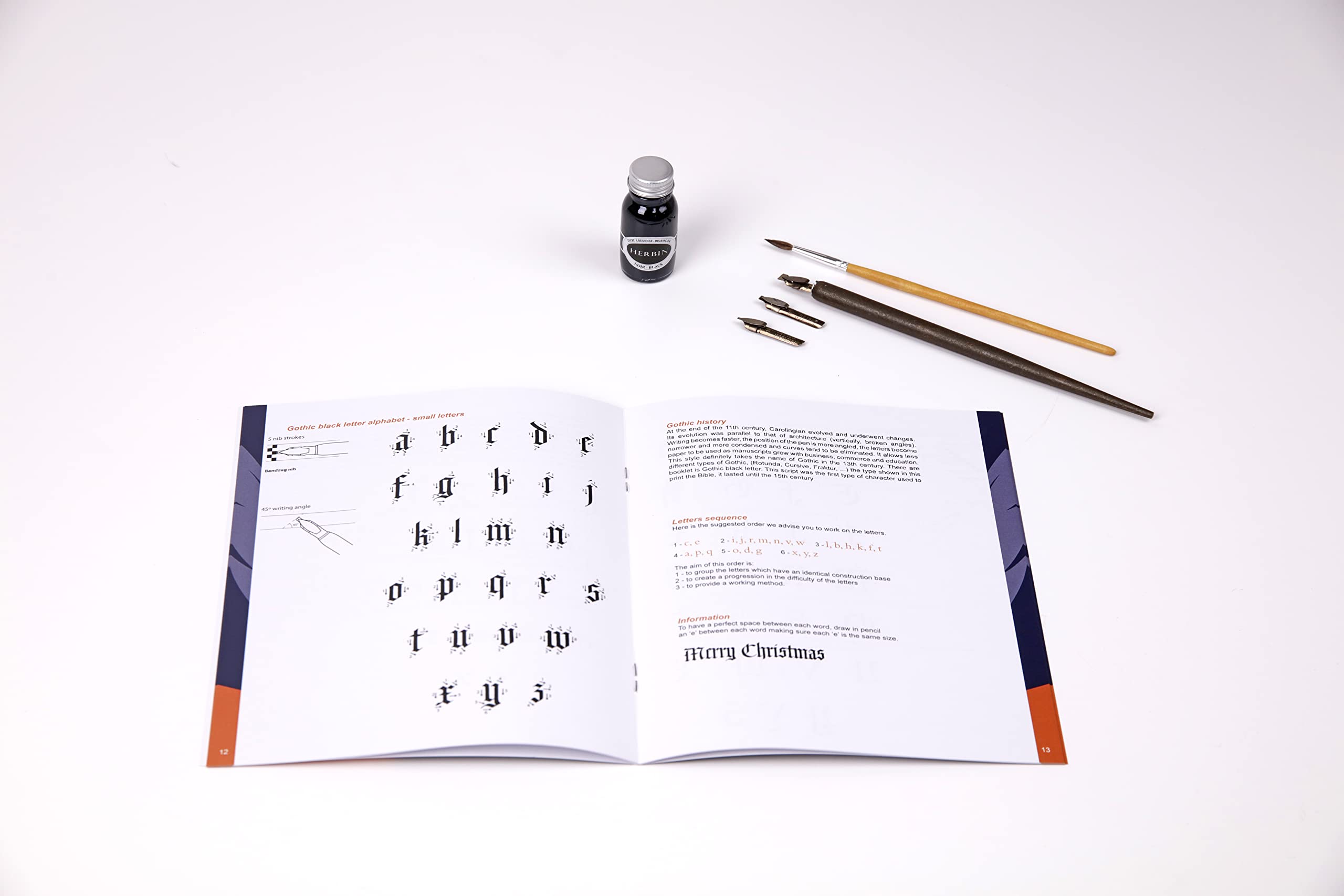 Brause 132B - Lernset Kalligrafie für Gotische Frakur, Kanzleischrift & Rundschrift, ideal für Einsteiger, 1 Set