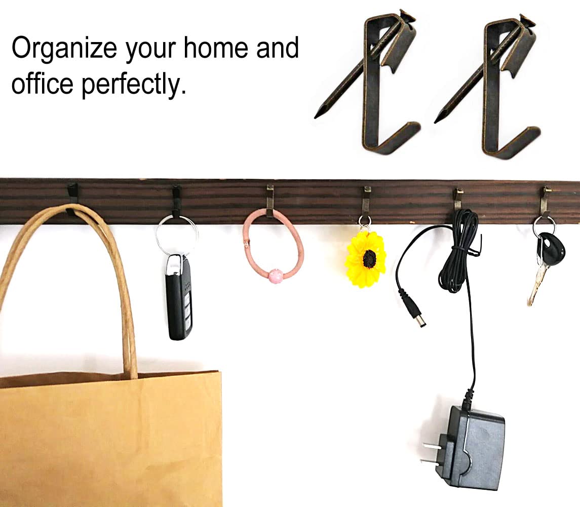 Amazon | IDEALSV ブロンズ 100個パック 写真吊り下げフック 釘付き