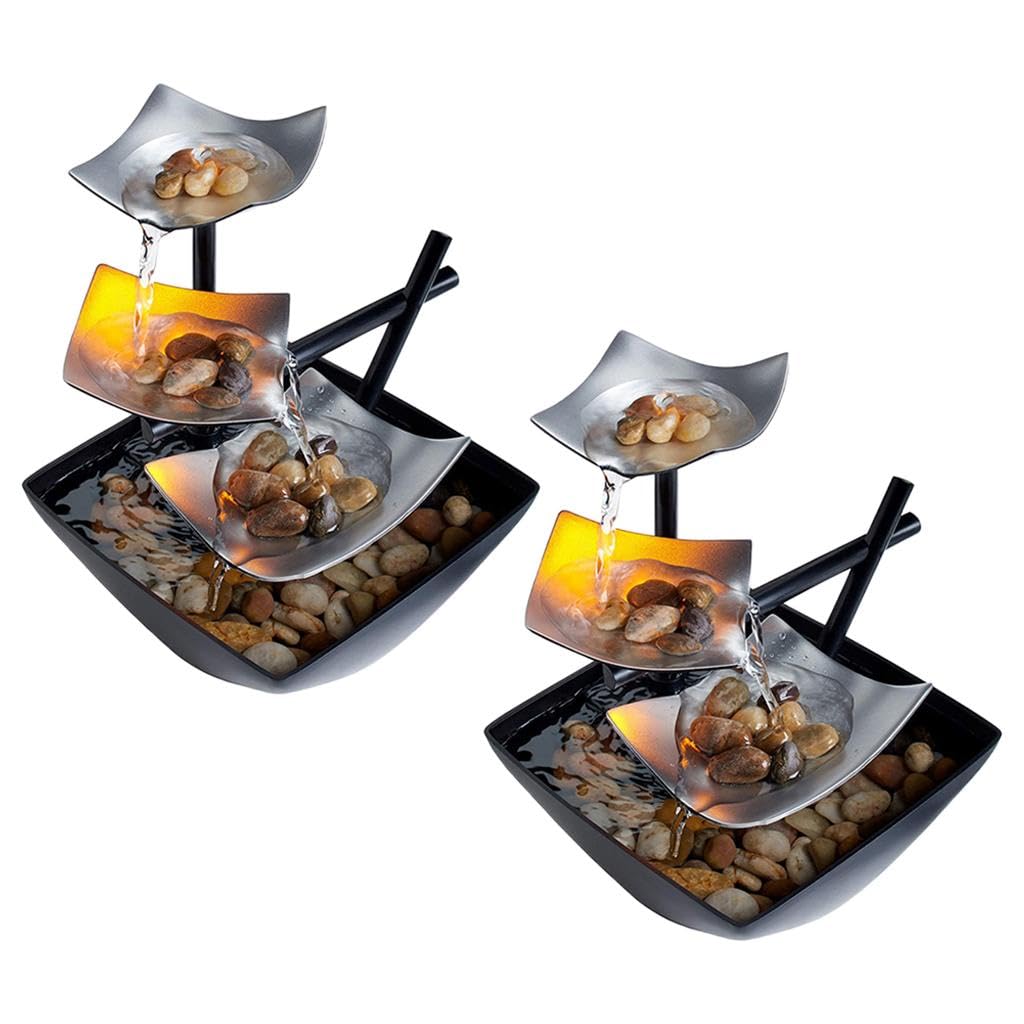 FABLOFT® 2X Relaxation Indoor Tabletop Fountain Water Fountain Desktop Decor EU Plug-image-25