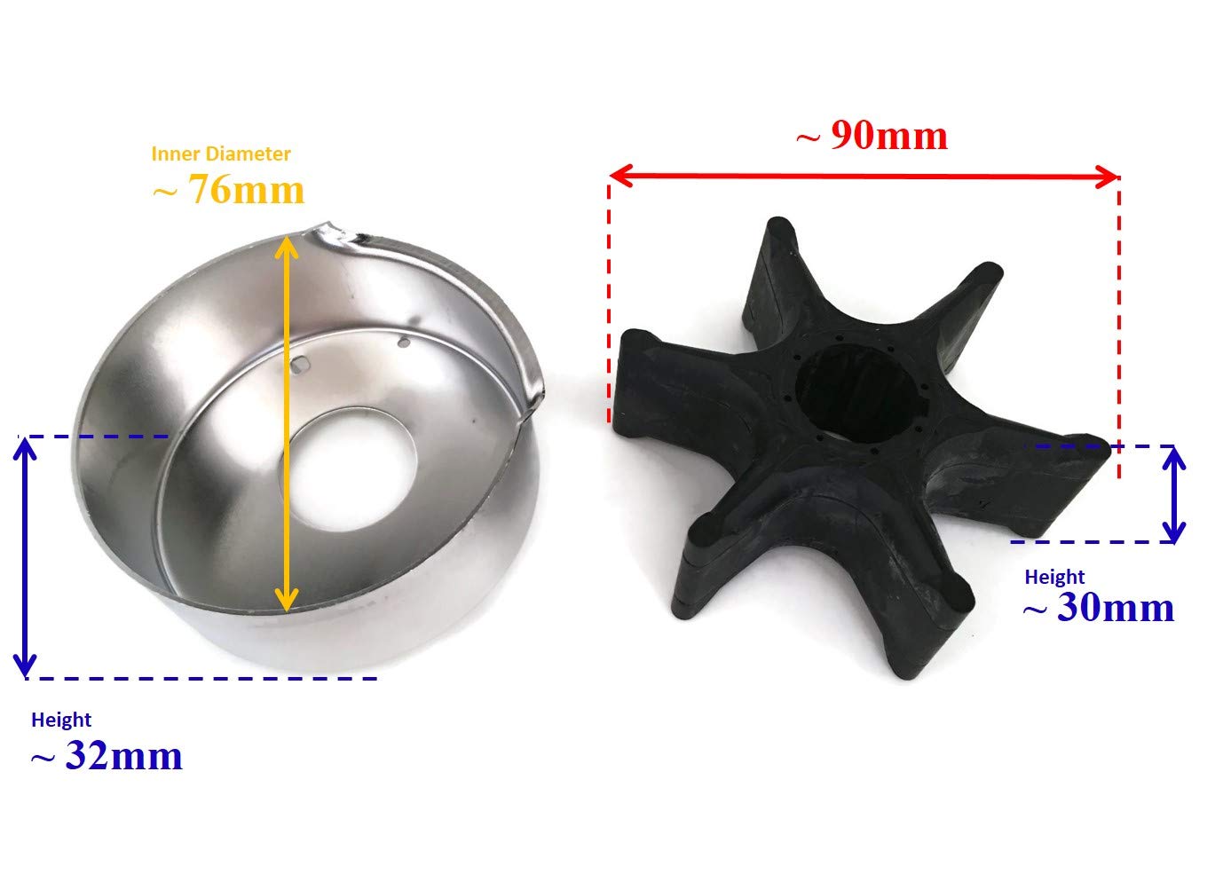 Kit de reparación de bomba de agua para motor de barco 61A-W0078-A2 61A-W0078-A3 A0 A1 00 para Yamaha Outboard Sierra 18-3396 61A-W0078-A1 150hp - 300hp Marine Motor de 2/4 tiempos