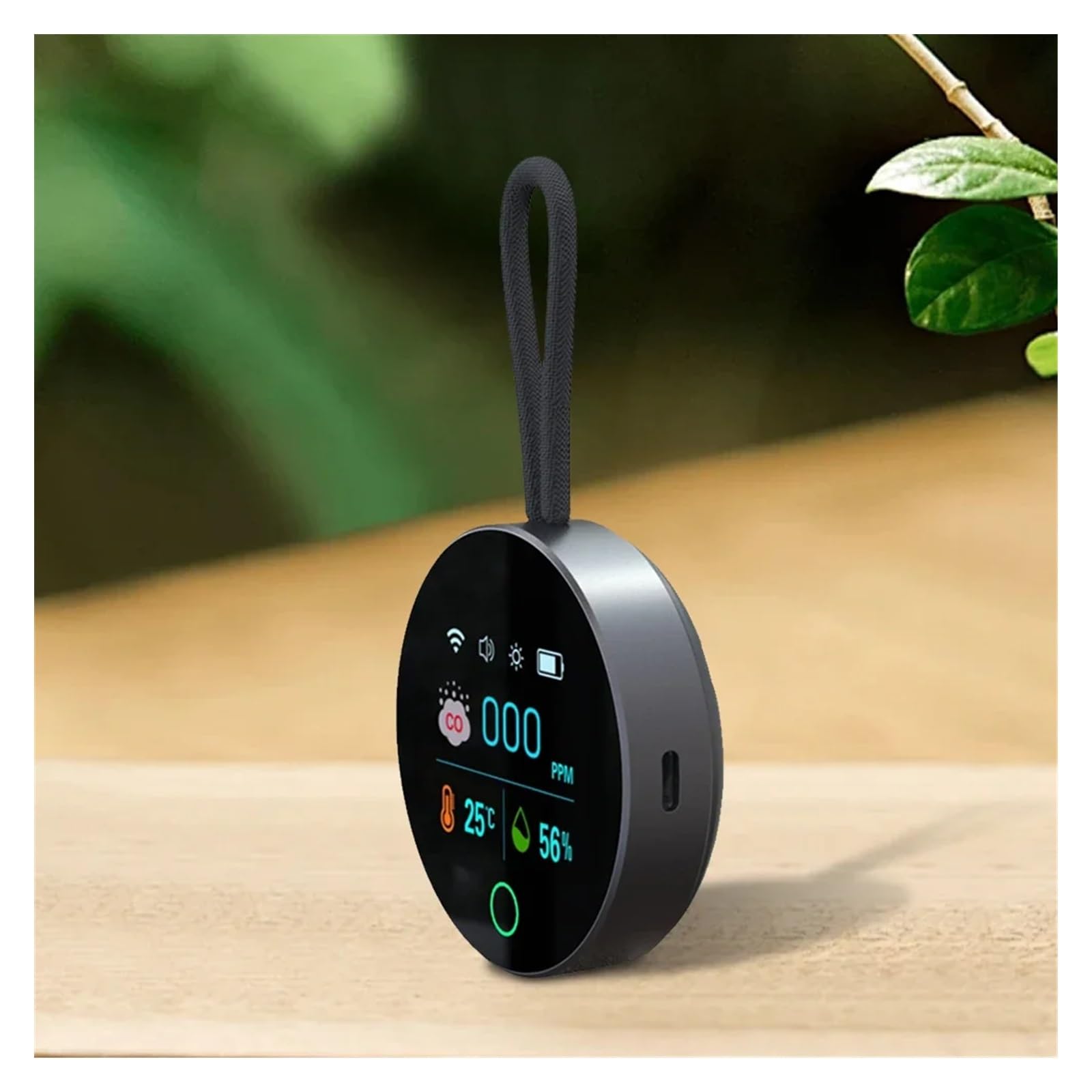 Detector de Gases, Detector de monóxido Carbono 3 en 1 con succión magnética, portátil, 1000 mAh, Detector CO, Temperatura y Humedad for Viajes