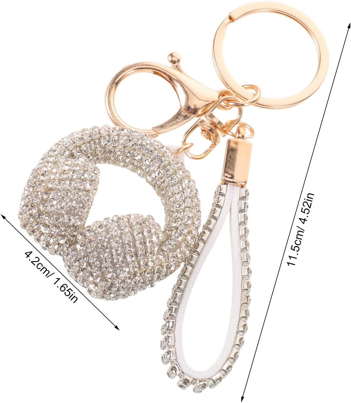 Sparkling Headphone Keychain: Rhinestone Bag Charm for Women Girls Backpack Handbag Accessories - Luxury Key Ring Music Ornament image 2