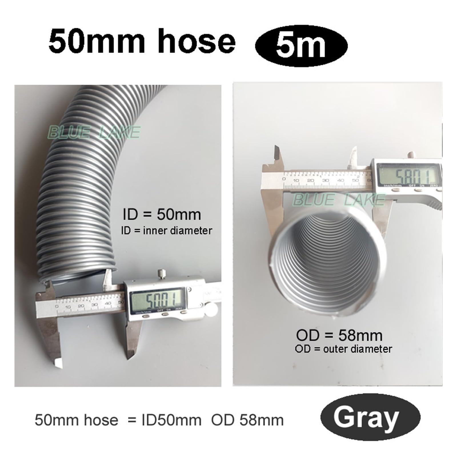 Industriale Aspirapolvere Filo Tubo/tubo/tubo, interno 50mm, 5M Lungo, Acqua Macchina di Assorbimento, Cannucce, Durevole, Aspirapolvere Parti