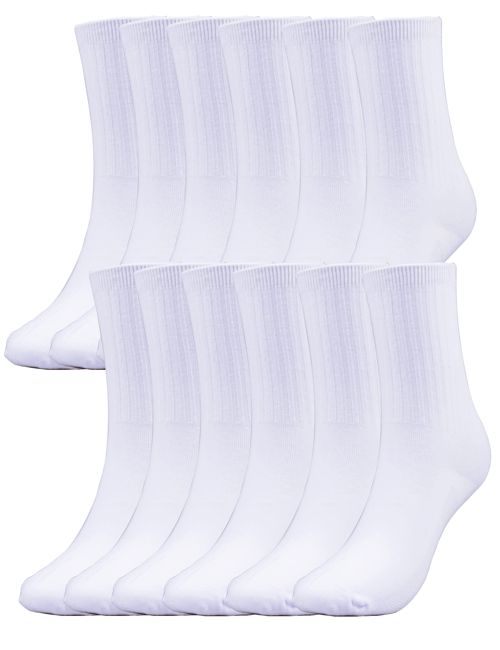 T.H.L.S Unisex Girls Boys Little Kids Youth School Uniform Crew Dress Socks Seamless Black White Navy 6 Pack