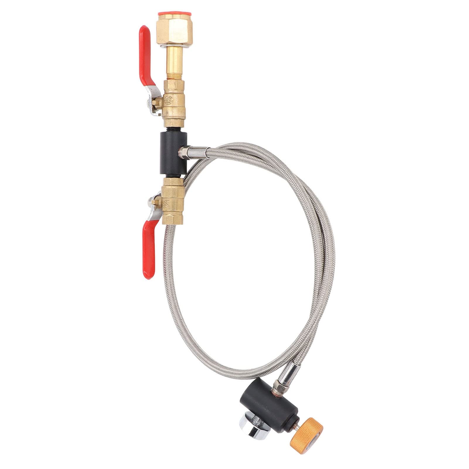 Adattatore per il riempimento di cilindri CGA320 G1/2, adattatore per bombole di CO2 a doppia valvola con manometro per sifoni per soda e grandi bombole di CO2, realizzato in accia