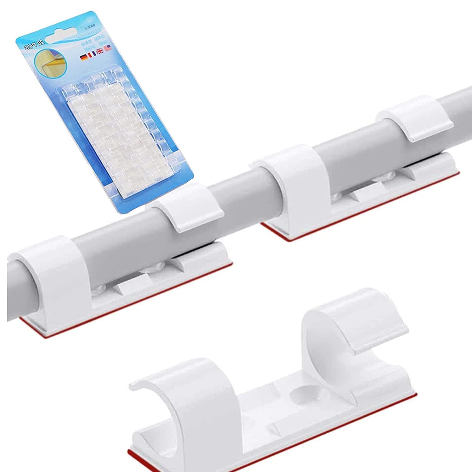 Mclear 20 Pieces Self Adhesive White Cable Clips/Wire Manage Holder Sticky Mount/Round Plastic Cable Cord Management Clips for TV, Home, Office, Wall, Cubicle, Desk, Car (B0CH4RSN5Y) Amazon Price History, Amazon Price Tracker