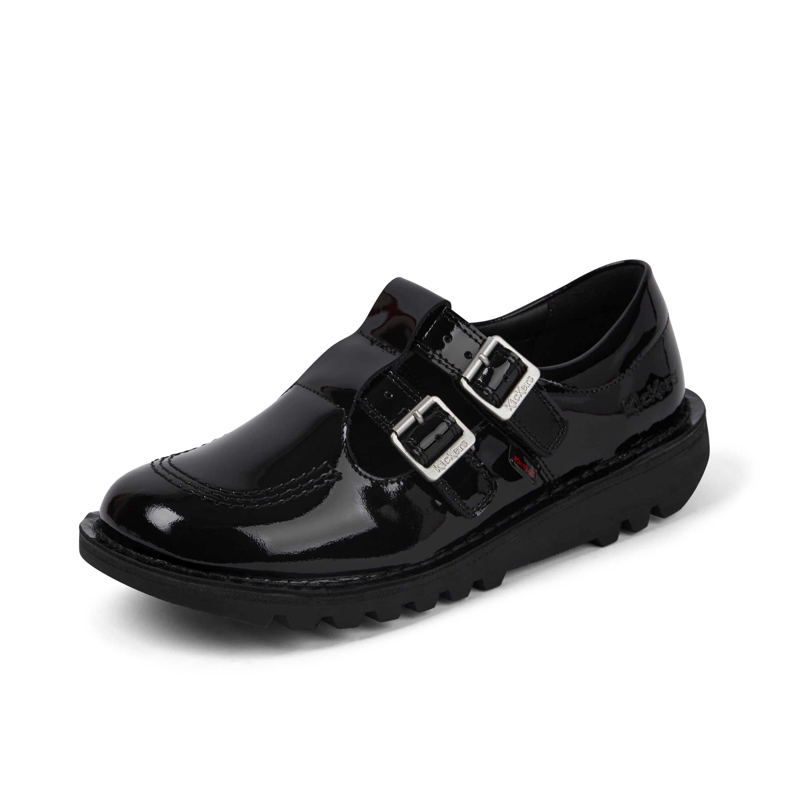 Kickers Women's Kick T Bar Double Leather Shoes, Black, 42