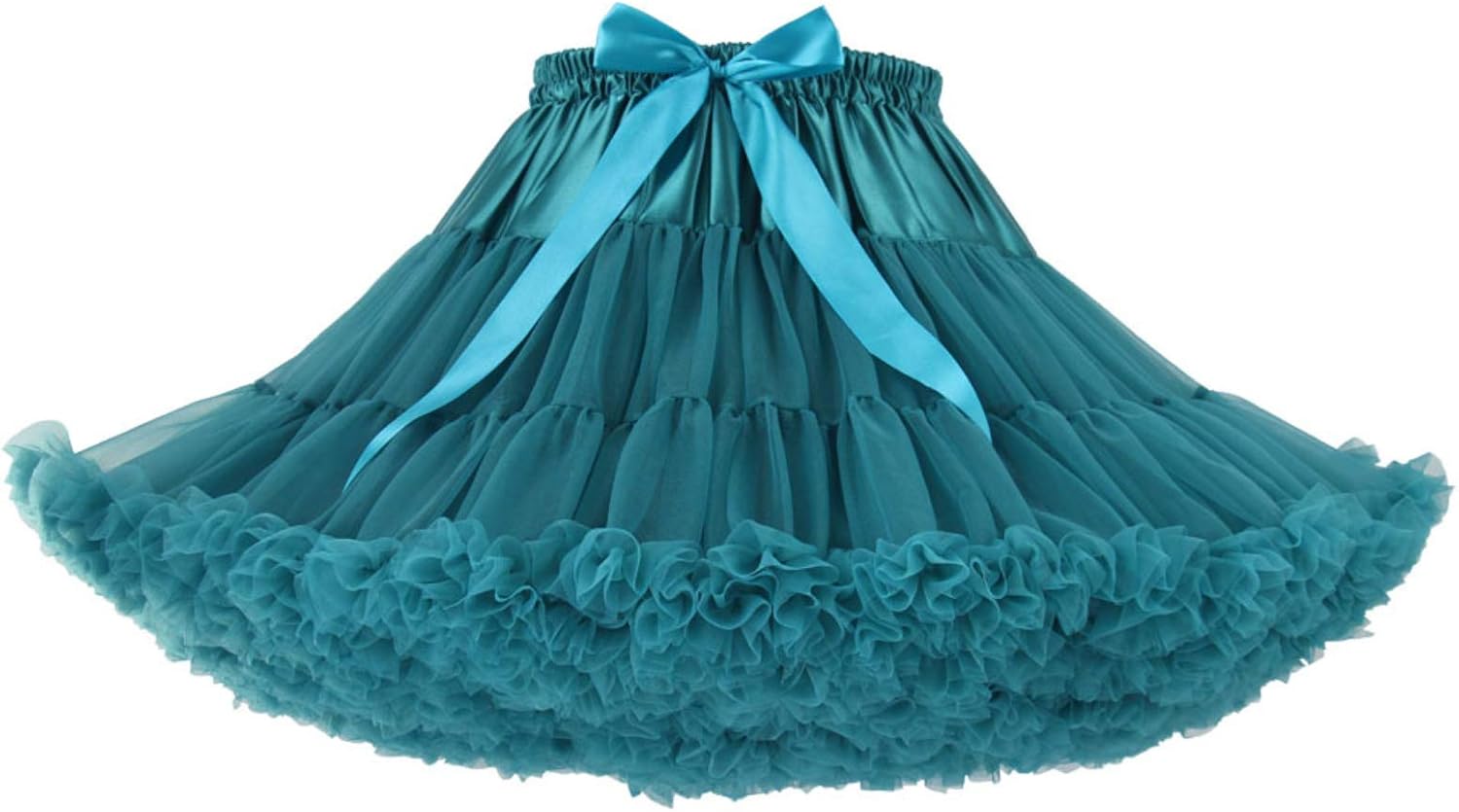 Honeystore Women's 3-Layered Tutu Dance Petticoat Pleated Mini Skirt, 16" Length