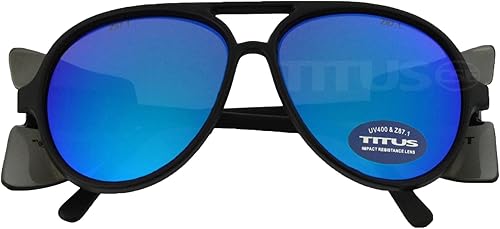 Miniatura 22 de TITUS G35 Retro Aviator Z87 Gafas de sol de protección ocular con protección lateral para motocicleta y tiro, gafas de seguridad aprobadas DOT ANSI