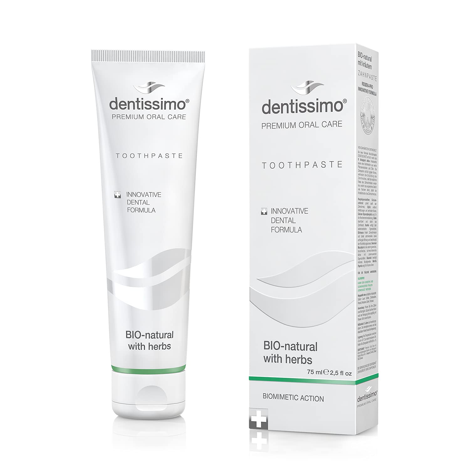 BIO-Natural with Herbs Fluoride Free Toothpaste for Sensitive Teeth and Gums, 75 ml