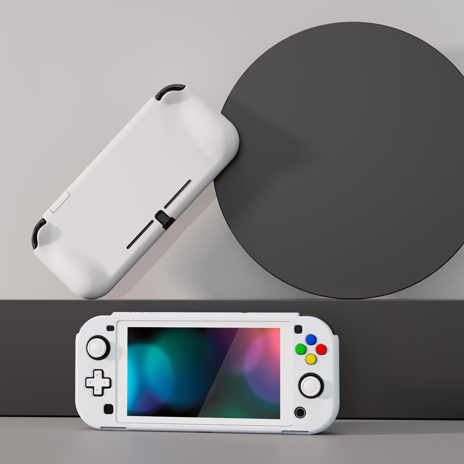 PlayVital ZealProtect Funda Protectora Dura para Nintendo Switch Lite Accesorios Carcasa con Protector de Pantalla & Tapas de Agarre para el Pulgar & Pegatinas de ABXY Dirección Botón - 3