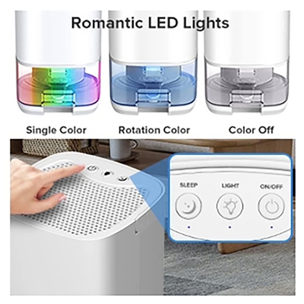 Deumidificatore aggiornato (telecomando) per camera da letto, serbatoio dell 'acqua da 2,8 l, 75 m², piccolo deumidificatore silenzioso per cantina, casa, bagno, con spegnimento automatico, luce LED 7