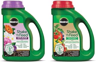 Miracle-Gro Shake N Feed Ultra Bloom Plant Food - 2.04kg & Shake N Feed Tomato, Fruits & Vegetables Plant Food - 2.04kg