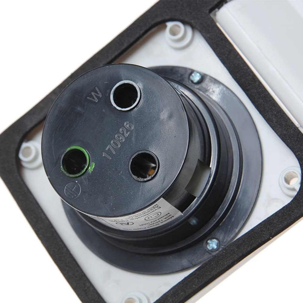 30 Amp RV Plug Power Inlet Box,NEMA L5-30P Shore Power Inlet Replacement for 3 Prong 30 Amp 110/120 Volt RV Extension Cord with Twist Lock - 30 Amp RV Receptacle 125 Volt 3750 Watts,ETL Listed(White)