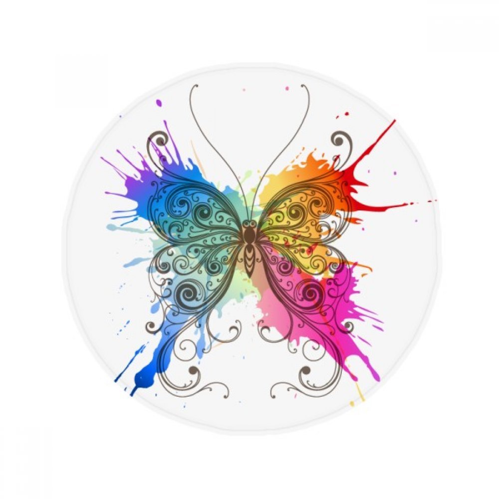Tapis de sol salon et chambre design peinture encre multicolore