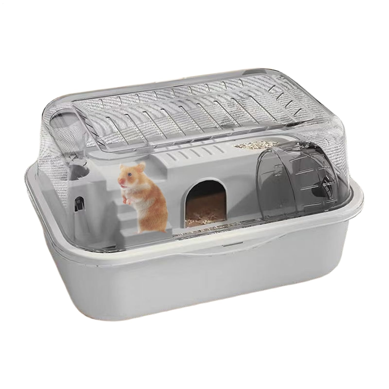 Cage for Hamsters | Double-Layer Hamster Cage Habitat,Small Animal Habitat with Exercise Running Wheel for Dining Resting Playing Gerbil Squirrel Chinchilla