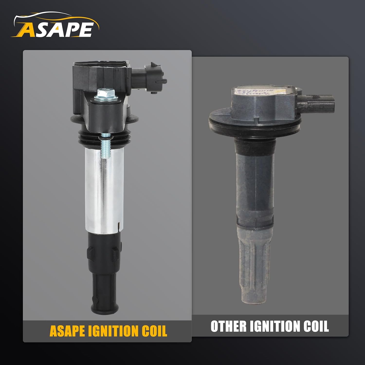 ASAPE 6PCS Ignition Coil with Spark Plugs for 2004-2009 for Cadillac CTS 2005-2008 for Buick Allure LaCrosse 2009 for Chevrolet Traverse for GMC Acadia, Replace UF375 GN10309 D501C