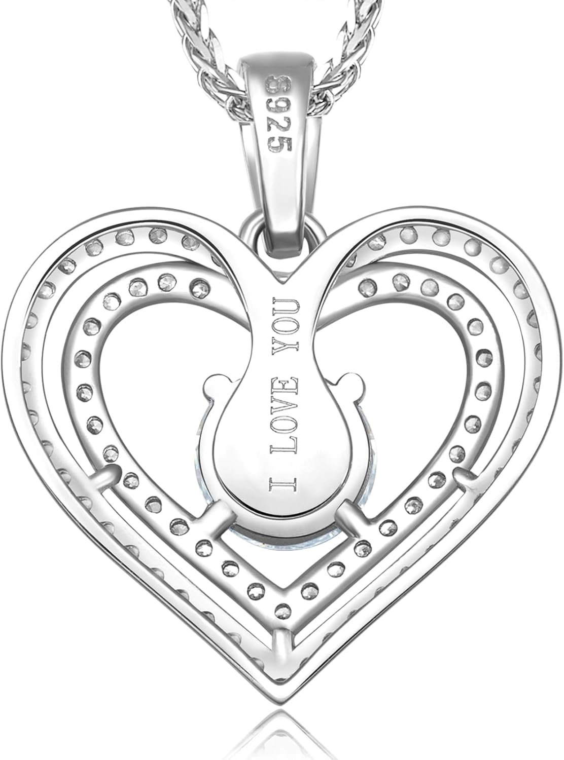 Moissanite Heart Pendant Necklace Lab Created Diamond 18K Gold Plated 925 Sterling Silver D Color VVS1 Clarity Waterproof Hypoallergenic Gift for Wife Women Anniversary Mothers Day Valentine - Image 2