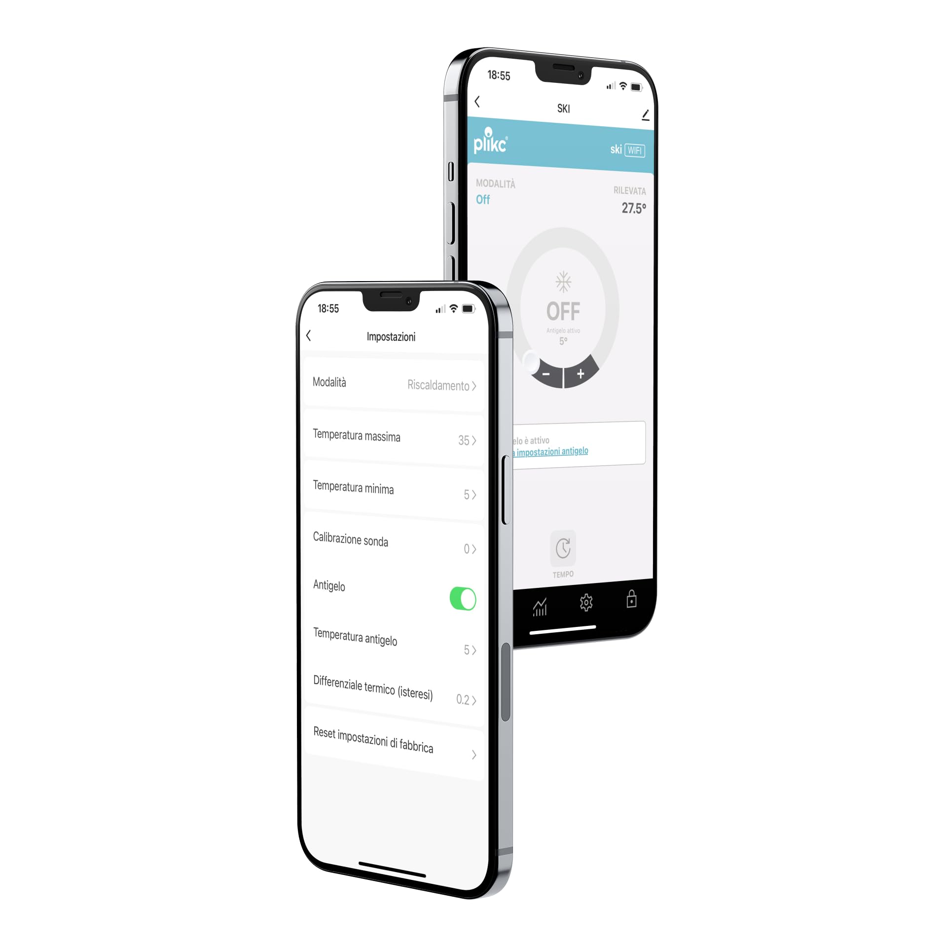 Plikc - Thermostat d'ambiance numérique SKI 2 RFW (Blanc WiFi sans fil)