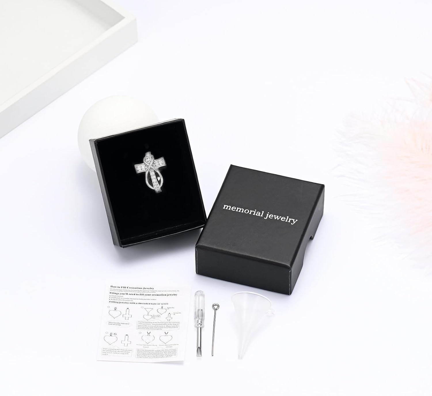 memorial jewelry Diamond Cross Ring Hold Loved Ones Ashes Cremation Urn Ring for Women Man Finger Ring - Image 7