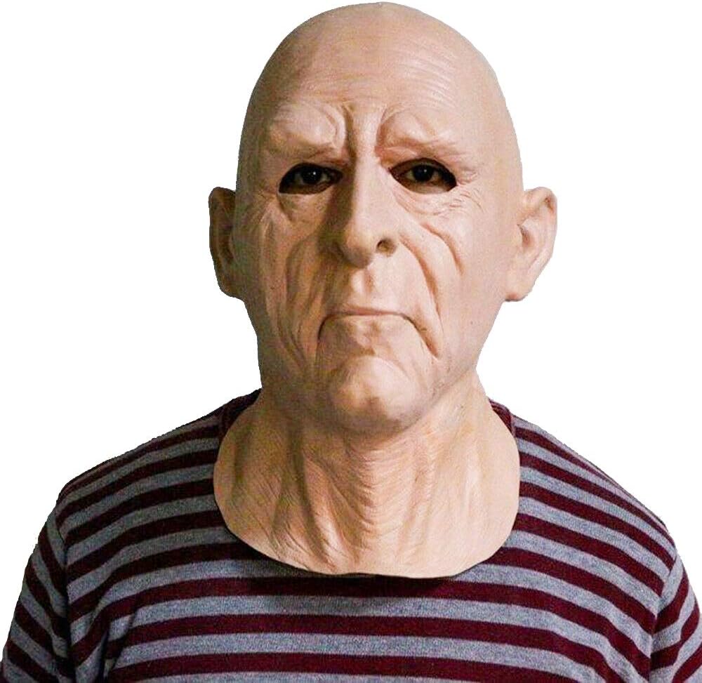 Realistic Old Man Mask Latex Mask Male Full Overhead Halloween Latex Cosplay Human