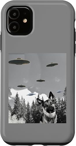 Miniatura 10 de Funda para iPhone 11 Pro Alien UFO divertido perro pastor alemán