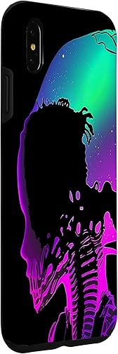 Miniatura 15 de iPhone 12/12 Pro Trippy Vaporwave Alien Head Skull Dripping Paint UFO Art Case