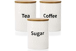 Peohud Airtight 3 Pack Tea Sugar Coffee Container Set