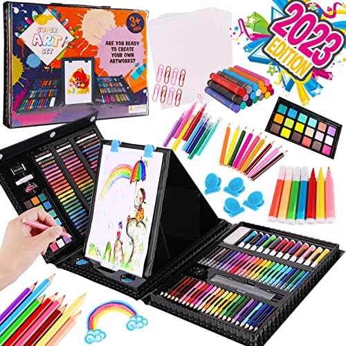 AlloyTop 226 Pcs Art and Craft Supplies Colored Pencils - School Supplies Kit Painting Drawing Sketching Coloring Teens Girls Boys Kids Ages 4 5 6 7 8 9 10 11 12 Years Old with Oil Pastels Crayons