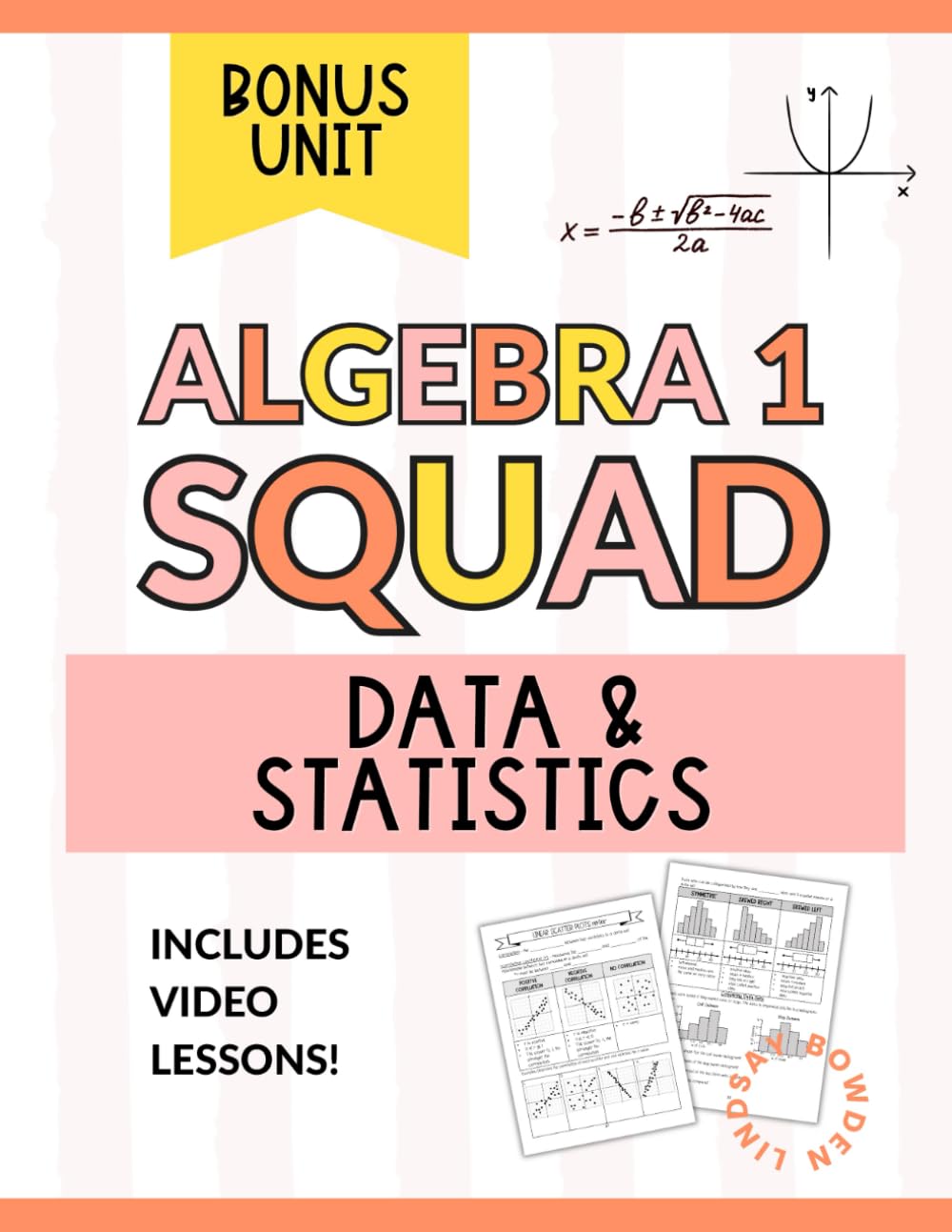 Statistics & Data Analysis Workbook for Algebra 1: Guided Notes, Practice Worksheets, Answer Keys & Video Lessons (Algebra 1 Squad)