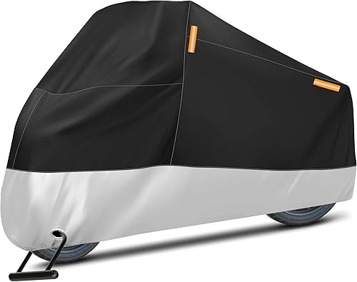 Puroma Funda para motocicleta, talla XXXL, impermeable, protección de protección para interiores y exteriores, con 4 tiras reflectantes para Harley