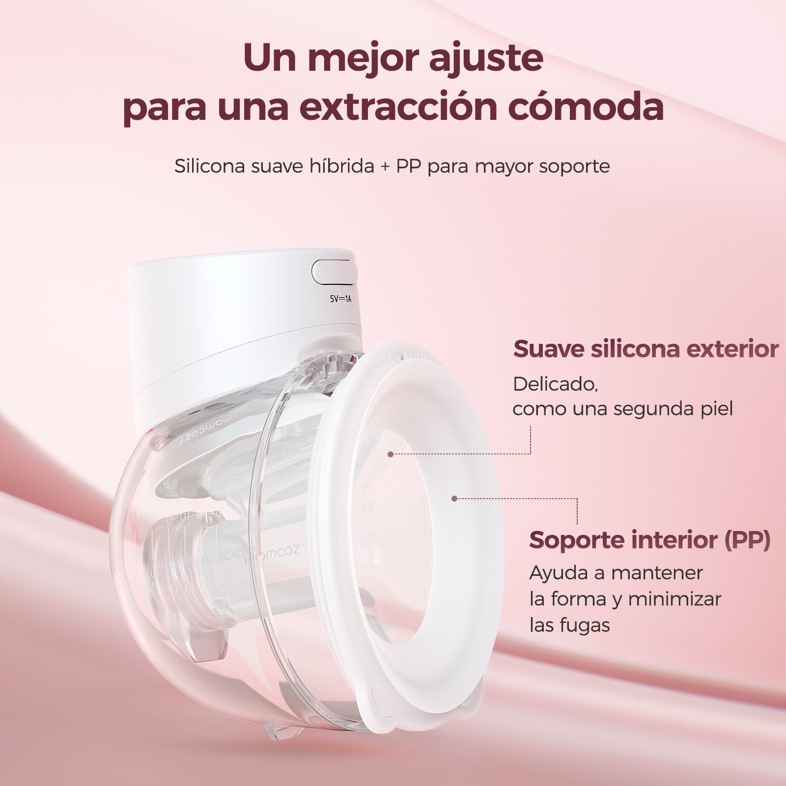 Momcozy S12 Pro Quick Sacaleches Eléctrico Manos Libres Inalámbrico, con Brida Híbrida DoubleFit™ de 24 mm, 3 Modos y 9 Niveles, Pantalla Inteligente, Extractor de Leche Portátil