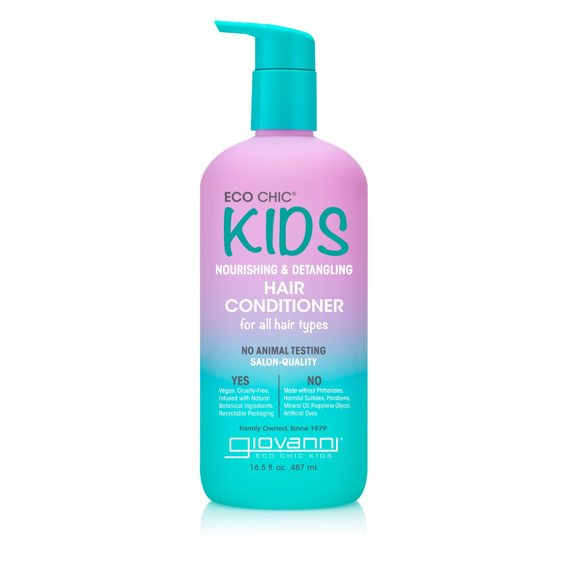 Eco Chic KIDs Nourishing & Detangling Hair Conditioner - Kids Conditioner Detangler for All Hair Types, Salon Quality, Vegan - 16.5 Fl Oz