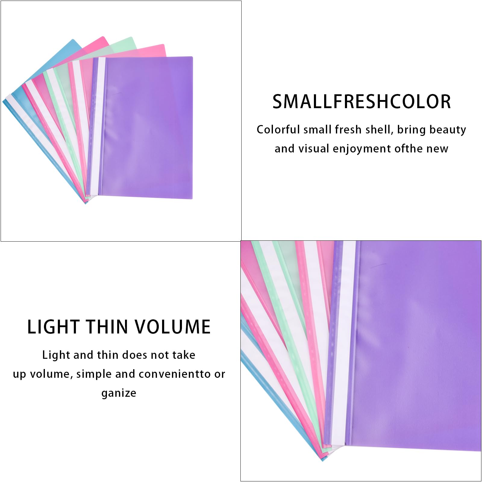 Pack of 10 A4 Project Folder Plastic Wallets Presentation Project Folders A4 Report, Document Files Transparent Cover - Image 3