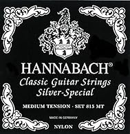 815er Professional strings for 8-string classical guitar, Medium Tension Lenght of the string 110 cm Treble strings precision round, Bass-strings with high silver plating Surface treatment of wire (coated, prevents tarnishing) Made in Germany