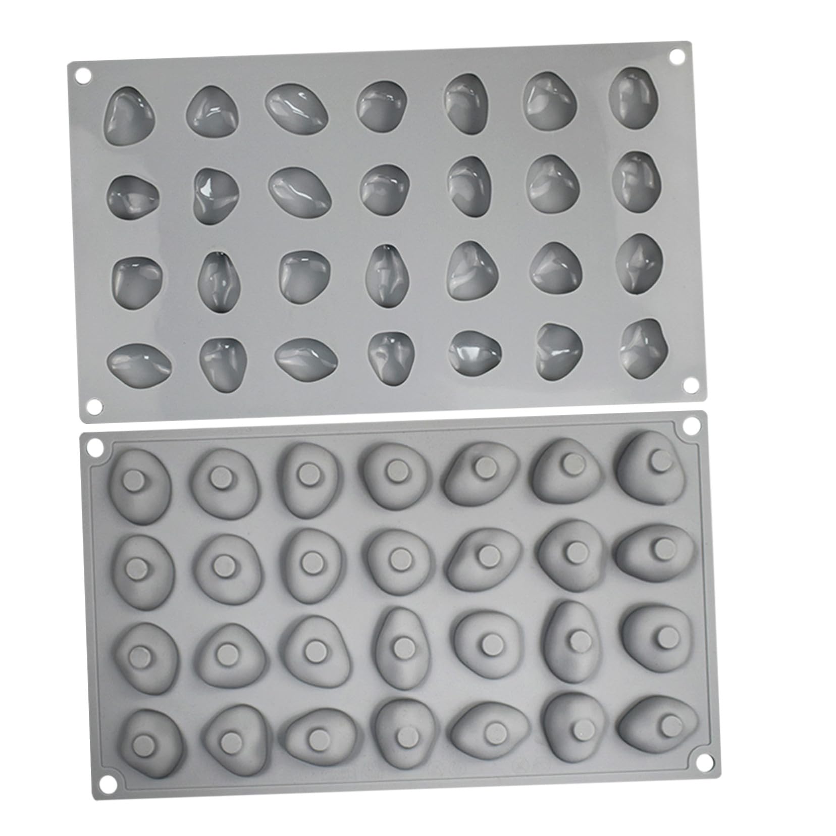 VALICLUD 2pezzi Stampo in Silicone Forma di Pietra Cavità per Cioccolatini Mousse al Cioccolato Biscotti e Decorazioni di Torte Antiaderente e Facile da Pulire