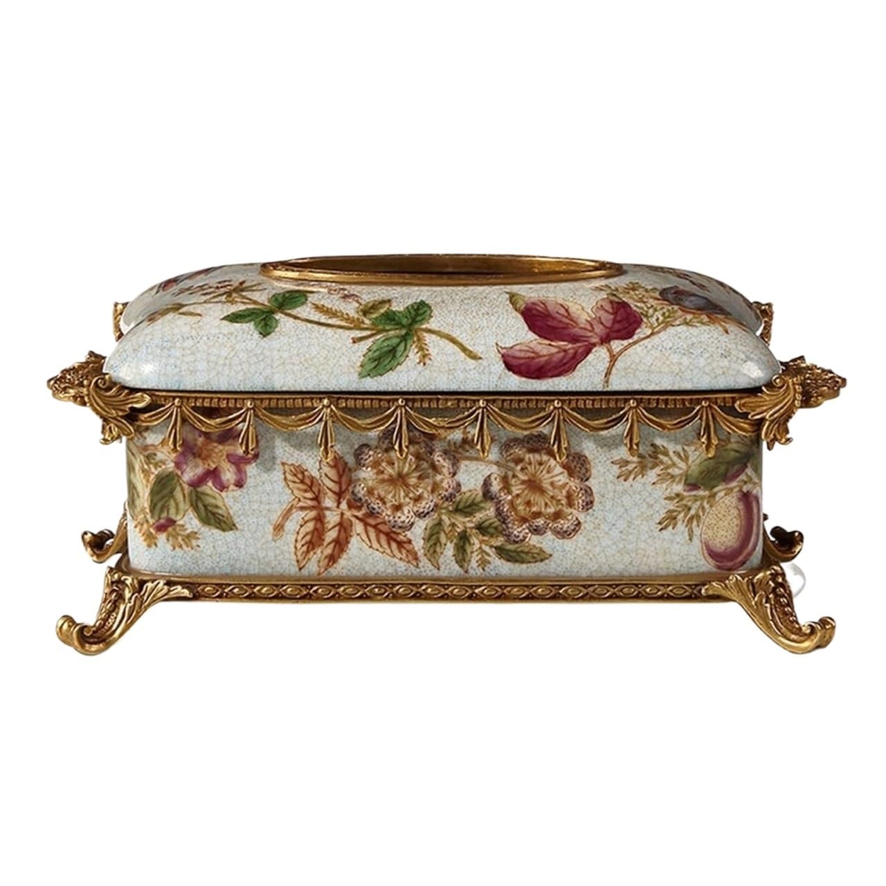 GTHTUHFD Tissue Dispenser Box Nordic Fashion Ceramic Inlaid Copper Home Living Room Desktop Decoration Tissue Box Pumping Paper Box Ornament Tissue Box Holder