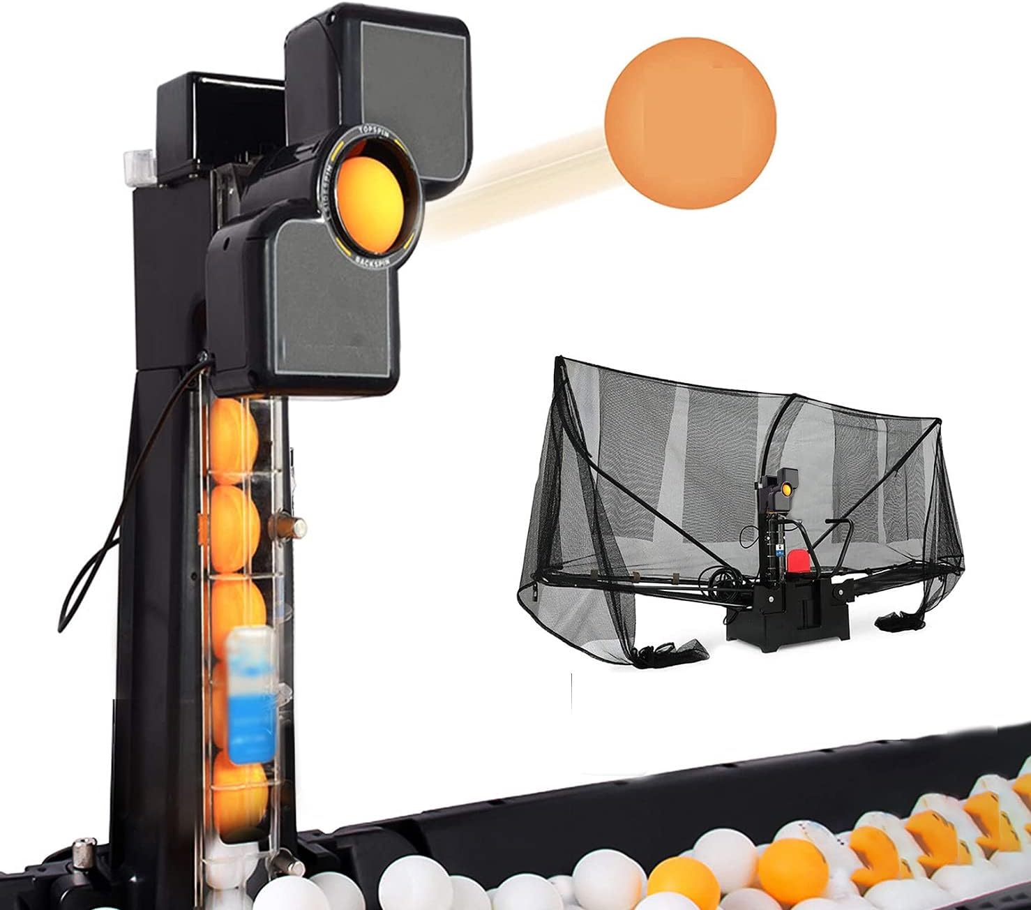Table Tennis Robot - Automatic Ball Launcher for Solo Practice with 36 Spin Variations and Training Features