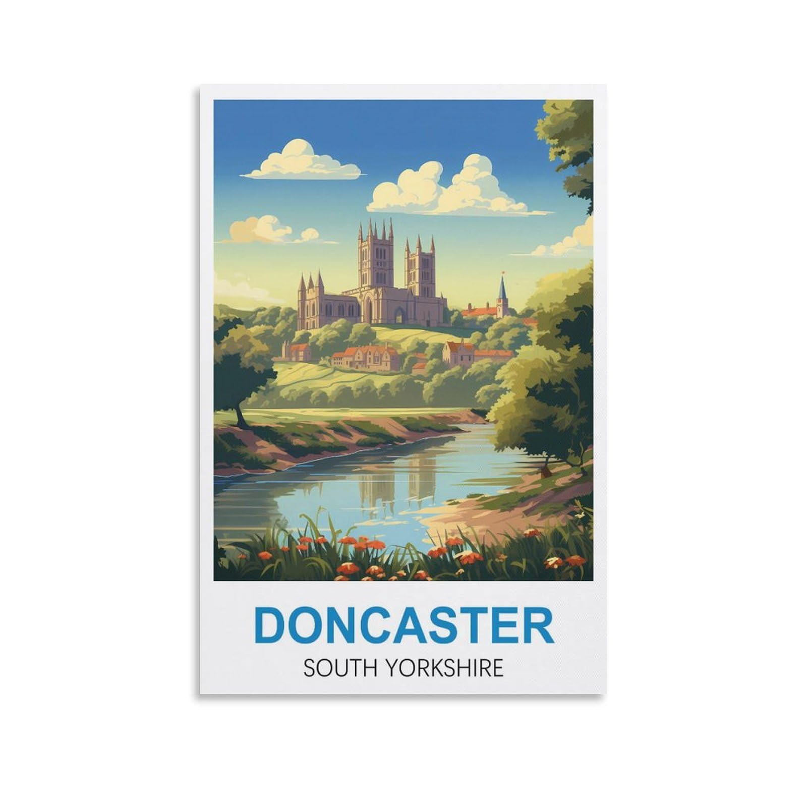 Ceyhno Unframe-Style Doncaster South Yorkshire Vintage Travel Posters 08X12inch(20X30cm) Canvas Art Poster And Wall Art Picture Print Modern Family Bedroom Decor