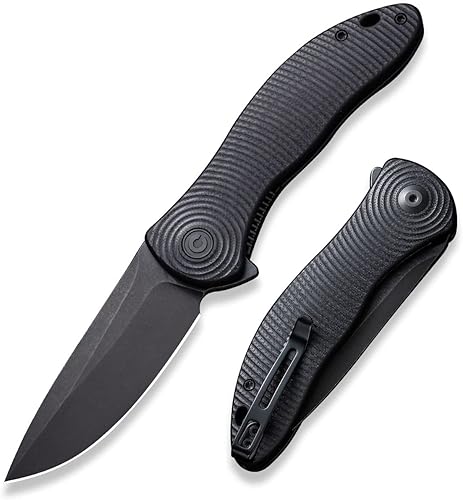 CIVIVI Synergy3 - Cuchillo de bolsillo para EDC cuchillo plegable utilitario de 324 pulgadas hoja de acero nitro-V mango negro G10 cuchillo