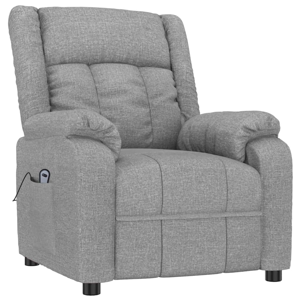 vidaXL Sillón reclinable eléctrico Tela Gris Claro