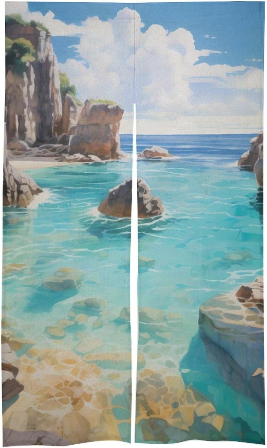 Horseshoe Bay Cove Bermuda Door Curtain Blackout Door Cover Curtains Door Screen for Home Accessories