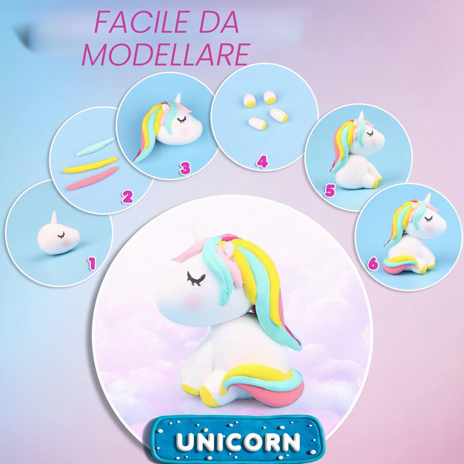 Argilla da Modellare – 120 Colori Pasta Modellabile Magica Essiccante all'Aria per Bambini, Regalo per Ragazzi e Ragazze dai 3 ai 12 Anni