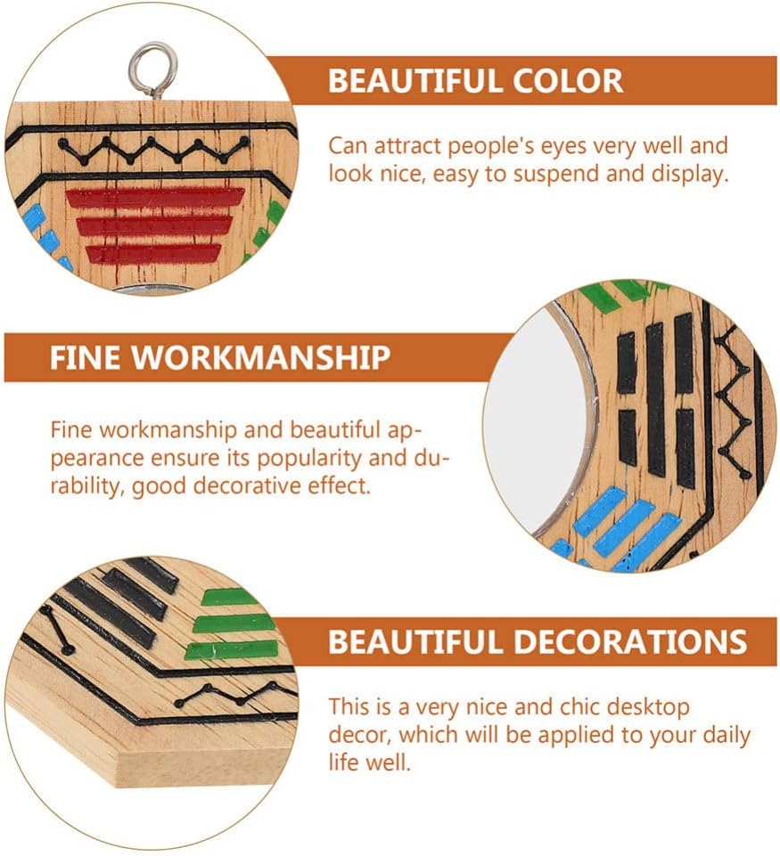 Chinese Feng Shui Bagua Mirror: Wooden Bagua Mirror Pendant Wooden Bagua Mirror Ornament Ward Off Bad Luck Home Ornament - Image 5