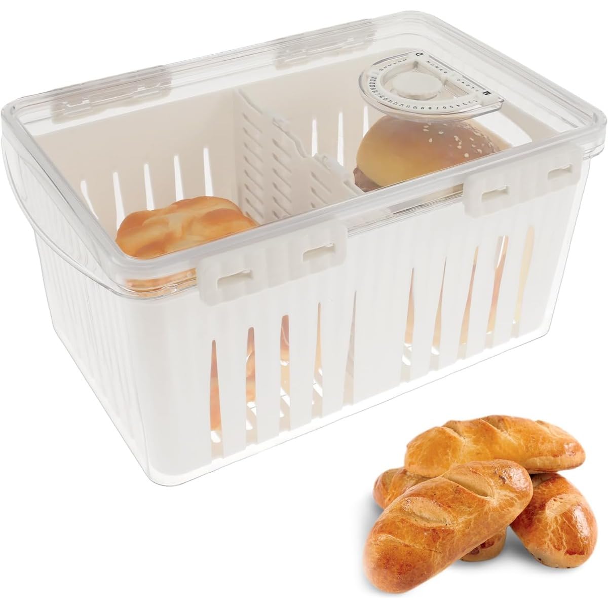 Amazon｜パンボックスはキッチンの冷蔵庫に適した密封パンボックス、蓋