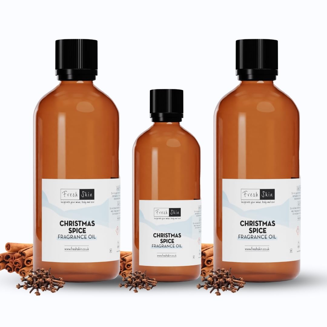 Freshskin Beauty Ltd Amber | Christmas Spice Fragrance Oil 250Ml - Candles, Bath Bombs, Soap Making, Reed Diffusers & Wax Melts - Cosmetic Grade - Vegan Friendly